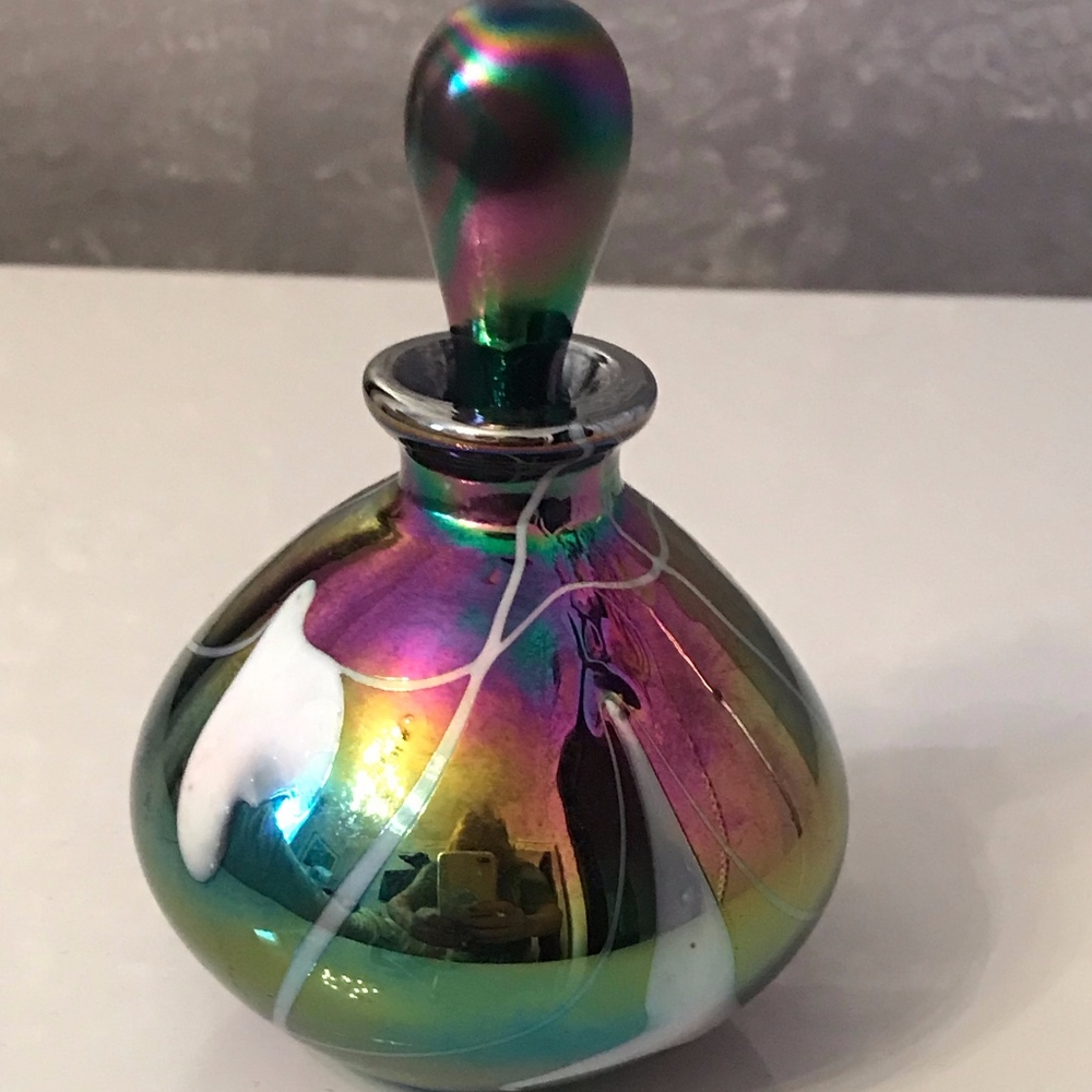 Vintage Iridescent Glass Perfume Bottle